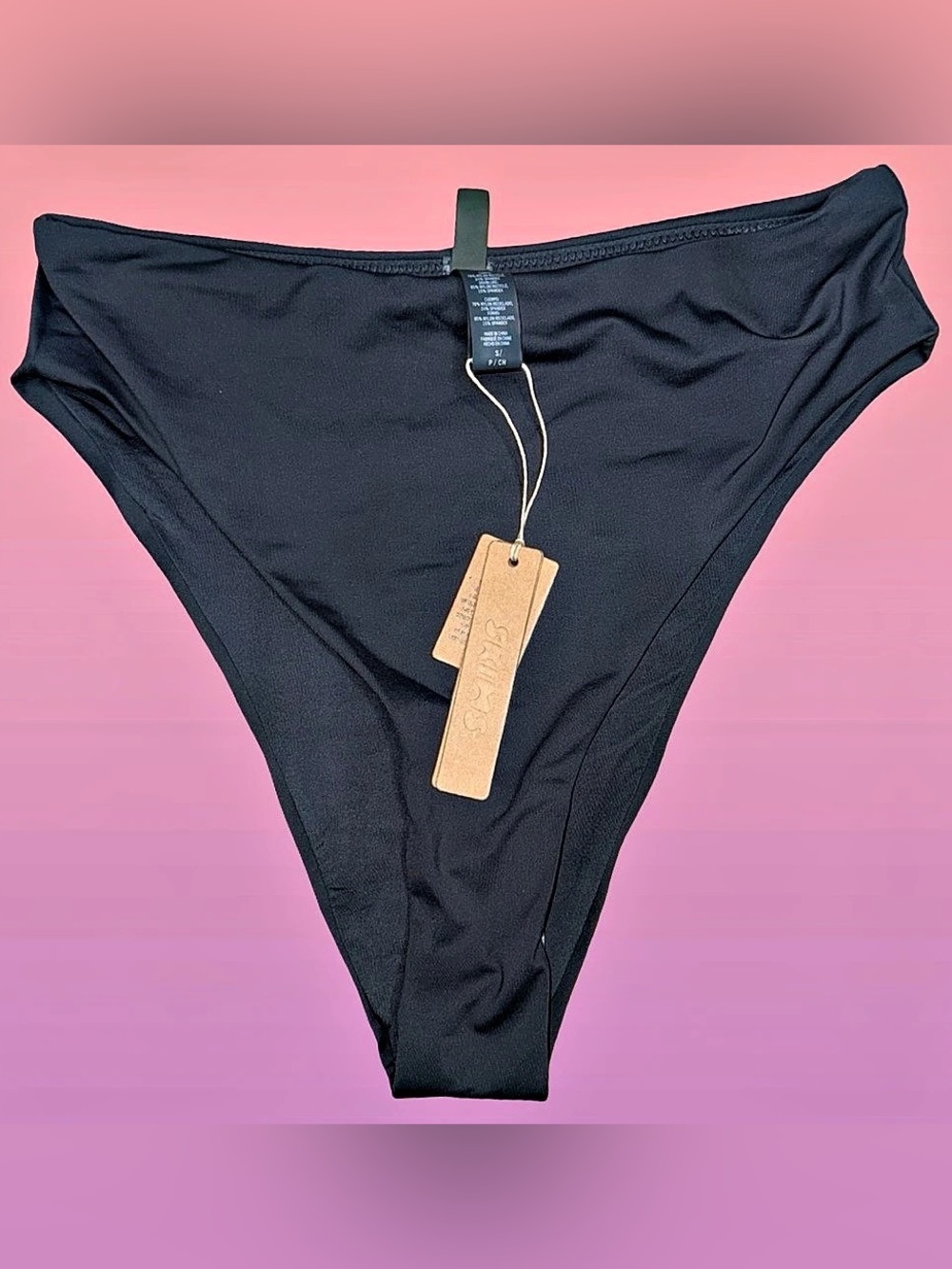 NWT SKIMS Signature Swim Mid Waist Bikini Bottoms Gunmetal Grey